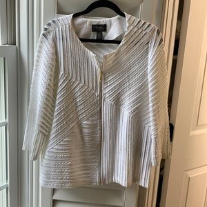 Gold zip up sheer summer jacket